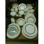 Two trays of mainly Royal Doulton 'Rondelay' tableware to include plates cups, saucers etc.