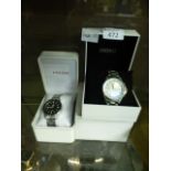 A Seiko watch in presentation box together with a Pulsar gentleman's watch