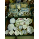 Two trays of ceramic ware to include an assortment of Victorian tureens,