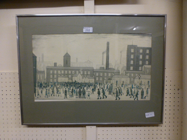 A framed and glazed Lowry print