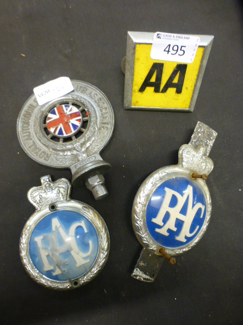 Four motoring badges to include AA and RAC