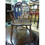A 19th century beech and elm Windsor chair,