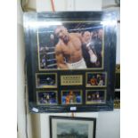 A framed and glazed signed Anthony Joshua poster