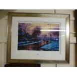 A framed and glazed limited edition Rolf Harris print signed in pencil 54/395