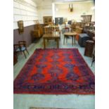 A handwoven Turkish rug,