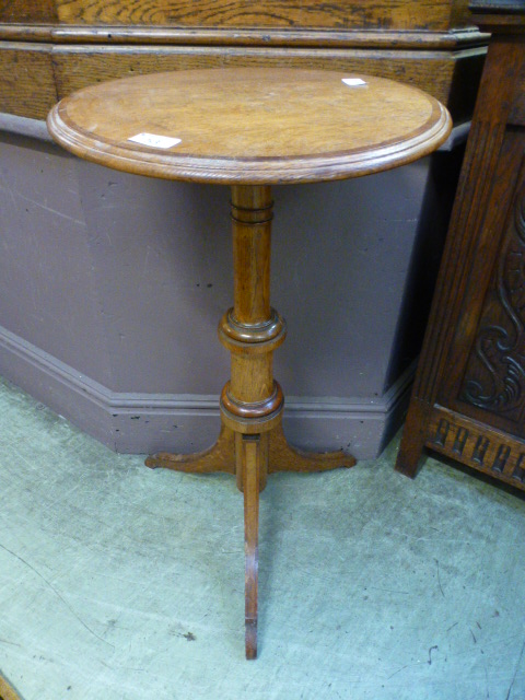 A 19th century oak and rosewood banded occasional table A/F