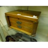 A Victorian oak Wellington canteen chest