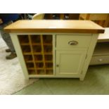 Hampshire Ivory Painted Oak Small Sideboard Wine Rack (33.