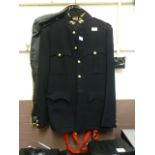 A Royal Engineers dress uniform with trousers and braces