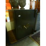 A large early 20th century safe by E.Cotterill & Co W. 61 cm, D. 61 cm, H. 76.