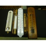A quantity of seven wall thermometers,