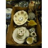 A tray of ceramic ware to include German steins, whisky water jug etc.