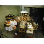 A selection of Royal Crown Derby imari items to include a lidded pot, cups, saucers, plates etc.