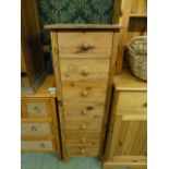 A wax pine chest of seven drawers CONDITION REPORT: W.43 cm D.40 cm H.