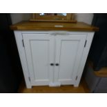 Suffolk White Painted Oak 2 Door Mini Sideboard (32.