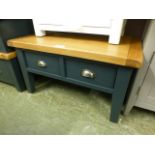 Hampshire Blue Painted Oak Coffee Table With Drawers (42.