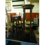Two mid 20th century oak jardiniere stands
