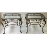 SPANISH LAMP TABLES, a pair,
