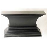 HALL PLINTH CONSOLE, rectangular classical stepped graduated plinth black lacquered,