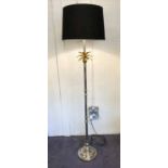 FLOOR LAMP, Maison Jansen inspired, chrome with gilt pineapple detail and shade, 166cm H.