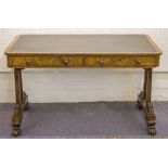 LIBRARY TABLE, George IV pollard oak, circa 1825,