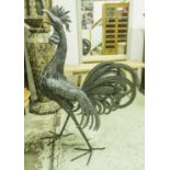 COCKEREL, of substantial proportions, wrought iron, 153cm H.