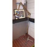 HADRILL & HORSTMANN COUNTER BALANCE ROLLING TROLLEY FLOOR LAMP, circa 1950's, 200cm H approx.