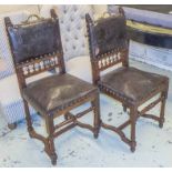 DINING CHAIRS, a set of six,