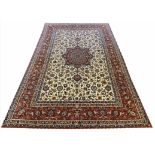 FINE ANTIQUE SERAFIAN ISPHAHAN CARPET, 323cm x 202cm,