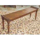 HALL BENCH, late Regency mahogany of large proportions, 49cm H x 138cm x 32cm.