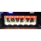 'LOVE YA', by Bee Rich, 110cm x 42cm.