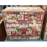 ANDREW MARTIN HOWARD KILIM CHEST OF DRAWERS, 100cm x 50cm x 90cm.