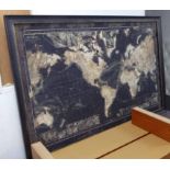 MAP OF THE WORLD, contemporary school, framed, 180cm x 121cm.