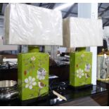 TABLE LAMPS, a pair, contemporary with shades, 75cm H.