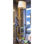 AFTER ALBERTO GIACOMETTI TETE DE FEMME DESIGN FLOOR LAMP, bronze with shade, 178cm H.