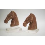 CHINESE CERAMIC HORSE HEADS, Han dinasty 206BC-221AD with certificate of antiquity, 21cm H.