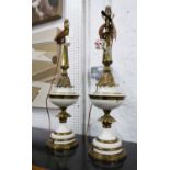 MADELEINE CASTAING STYLE TABLE LAMPS, a pair, 71cm H.