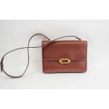 HERMES COCKTAIL SHOULDER BAG, burgundy box calf leather,