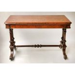 LIBRARY/WRITING TABLE, Victorian burr walnut,