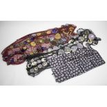 GEORGINA VON ETZDORF SCARVES, two, with hand beading and embroidery, from Harvey Nichols,