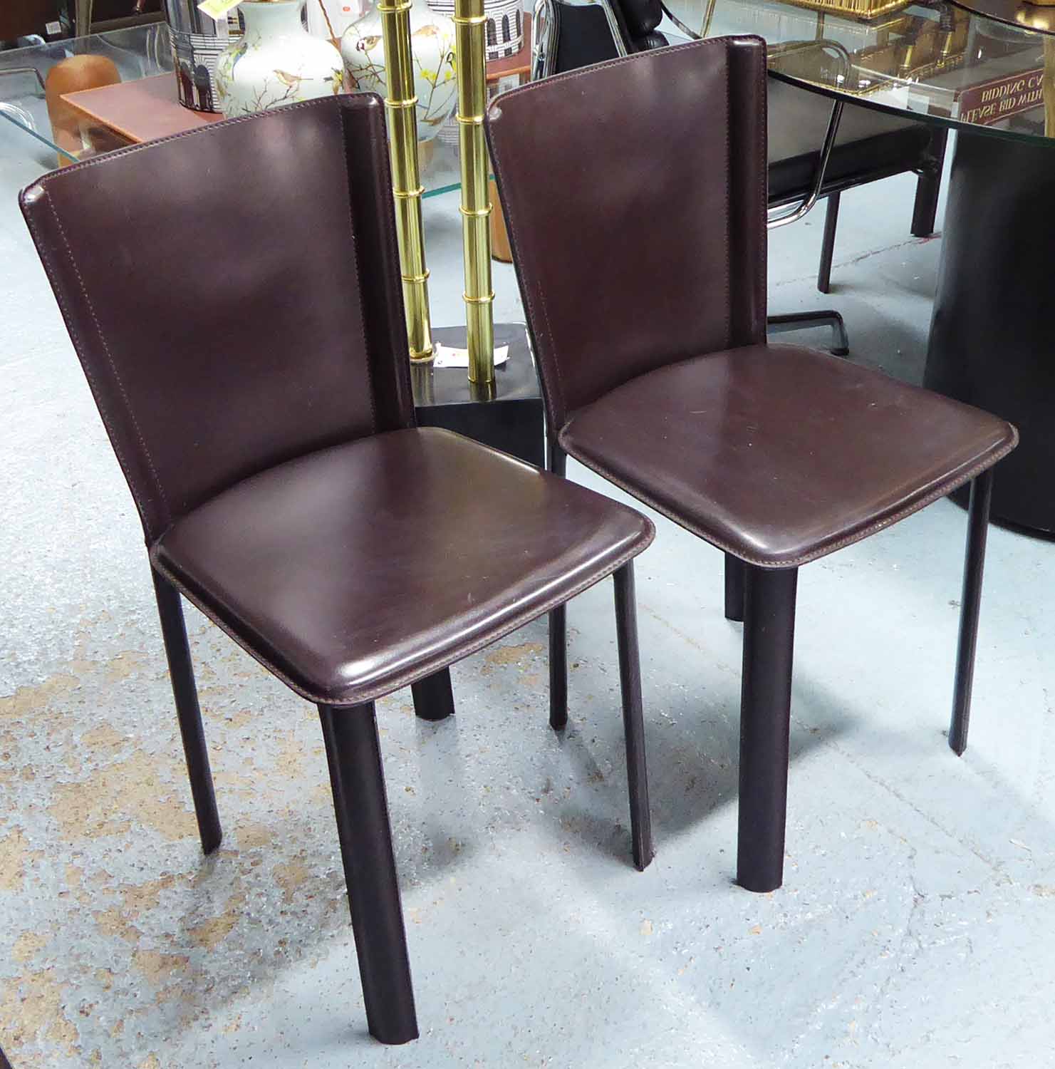 FRAG MALVINA DINING CHAIRS, a set of six by Giofra, 80cm H.