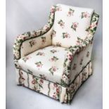 ARMCHAIR, early 20th century Howard style Colefax and Fowler upholstered,