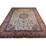 FINE PART SILK PERSIAN TABRIZ CARPET, 400cm x 305cm,