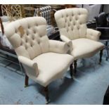 ARMCHAIRS, a pair, in the English style, 100cm H.