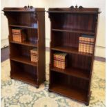 WATERFALL BOOKCASES, a pair, 19th century mahogany,