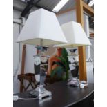 ANDREW MARTIN G-H TABLE LAMPS, a pair, with shades, 80cm H.