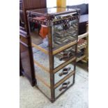 ANDREW MARTIN TRUNK, Aviation style, with brown leather details, four drawers,