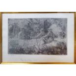 CAMILLE PISSARRO 'Sunday Repose in the Forest', 1891, original etching with drypoint on wove paper,