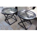 ANDREW MARTIN SIDE TABLES, a pair, round Octavian, 60cm H x 70cm diam.