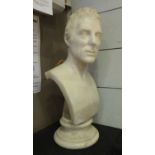 BUST OF THE DUKE OF WELLINGTON, marble, 62cm H.